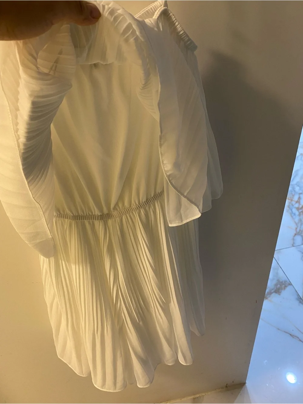 EXLURA White Pleated Strapless Romper - Picture 8 of 11